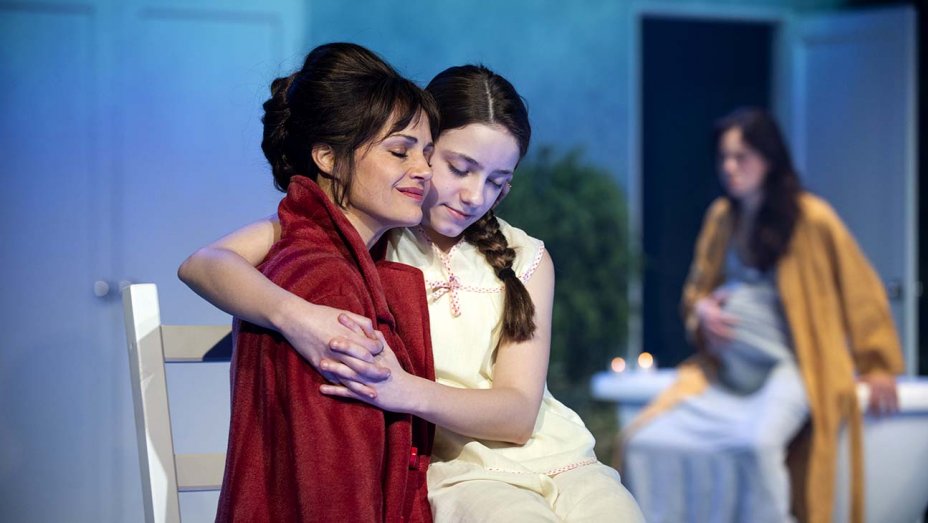 Carla Gugino and Ava Briglia in Atlantic Theater Company's production of "Anatomy of a Suicide" by Alice Birch at the Linda Gross Theater. Photo by Ahron R. Foster.