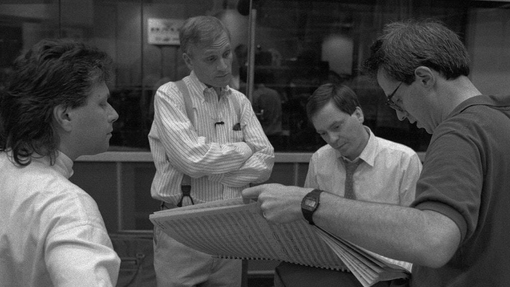 A scene from HOWARD, a new documentary about the life and contributions of Howard Ashman (second in from the left).